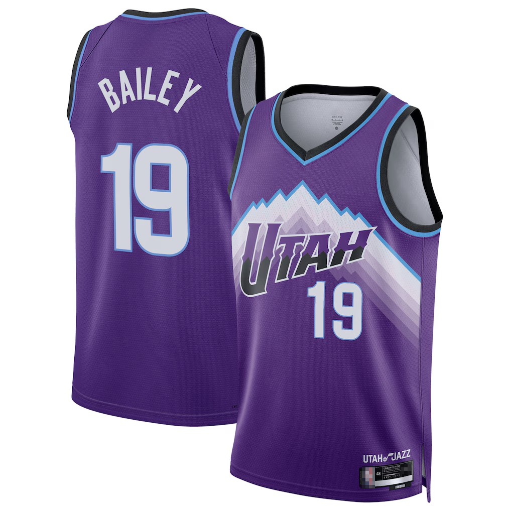 Trusc U.Jazz #19 Ace Bailey Purple Swingman Jerseys - Icon Edition