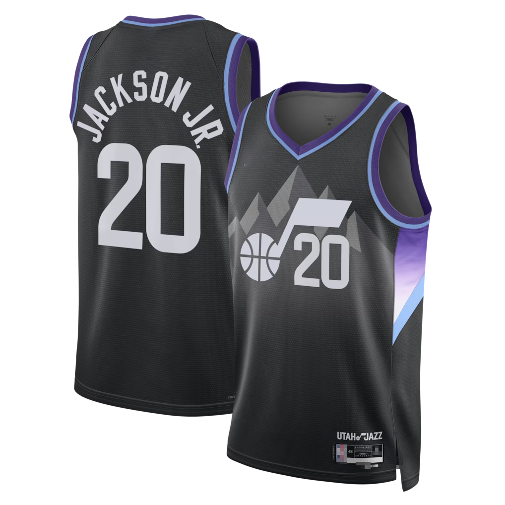 Trusc U.Jazz #20 Jaren Jackson Jr. Black Swingman Jerseys - Statement Edition