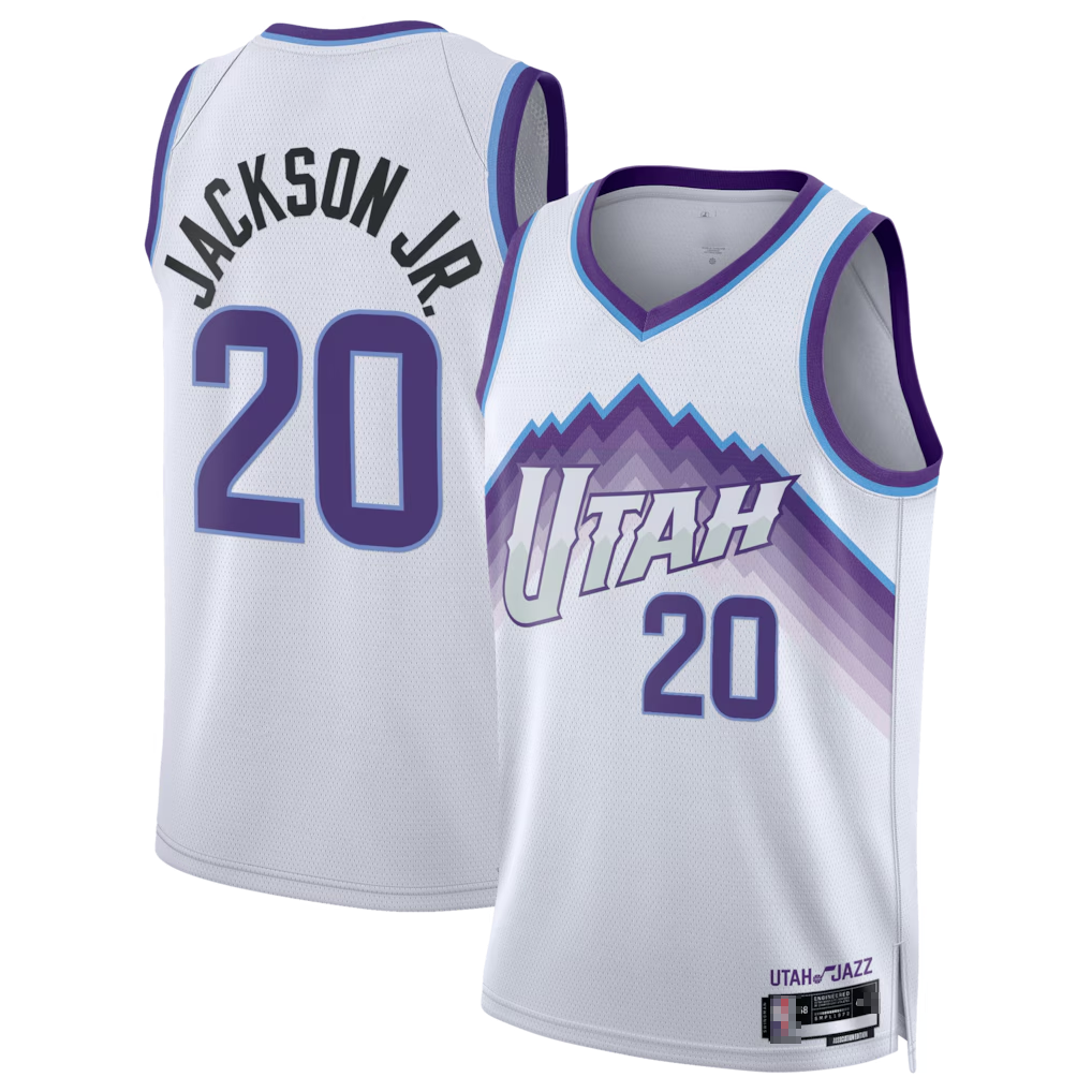 Trusc U.Jazz #20 Jaren Jackson Jr. White Swingman Jerseys - Association Edition
