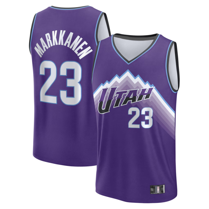 Trusc U.Jazz #23 Lauri Markkanen Fanatics Purple Fast Break Replica Jerseys - Icon Edition