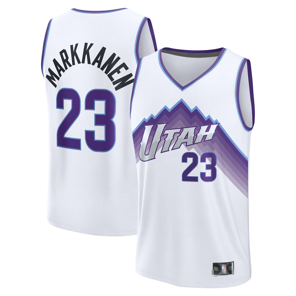 Trusc U.Jazz #23 Lauri Markkanen Fanatics White Fast Break Replica Player Jerseys - Association Edition