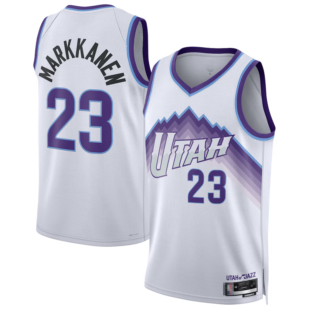 Trusc U.Jazz #23 Lauri Markkanen White Swingman Jerseys - Association Edition