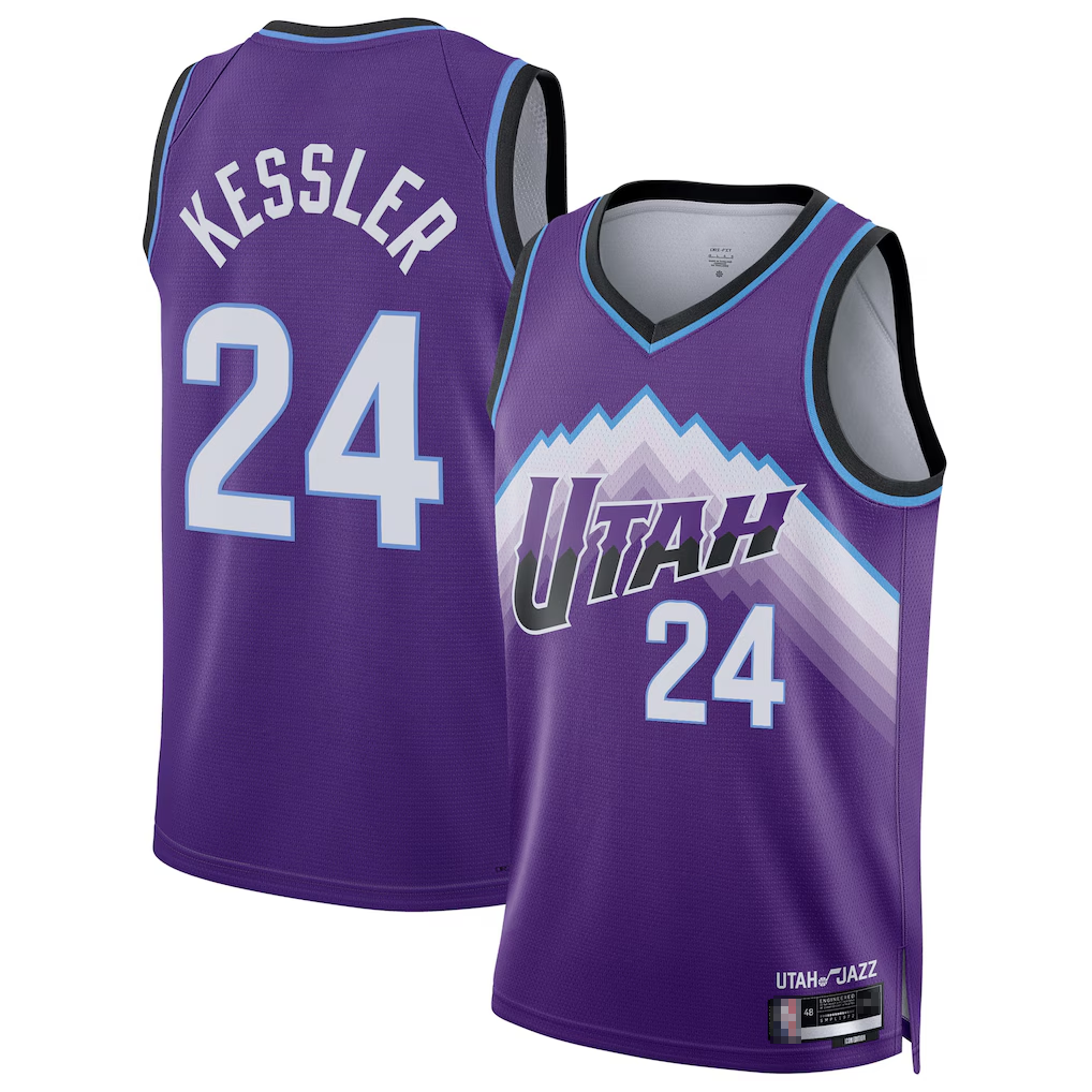 Trusc U.Jazz #24 Walker Kessler Purple Swingman Jerseys- Icon Edition