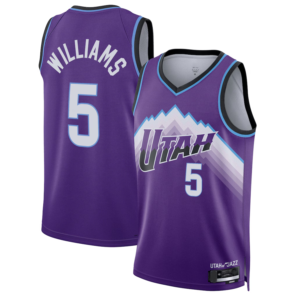 Trusc U.Jazz #5 Cody Williams Purple Swingman Jerseys - Icon Edition