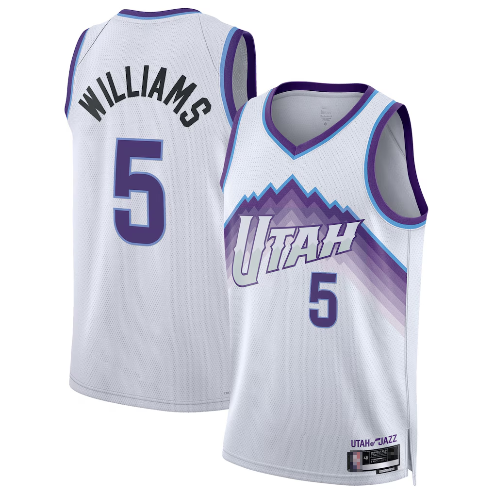 Trusc U.Jazz #5 Cody Williams White Swingman Jerseys - Association Edition