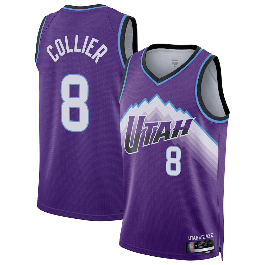 Trusc U.Jazz #8 Isaiah Collier Purple Swingman Jerseys - Icon Edition