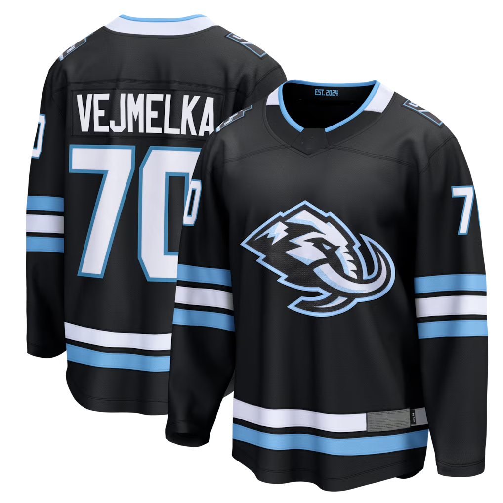 Trusc U.Mammoth #70 Karel Vejmelka Black Home Breakaway Jerseys