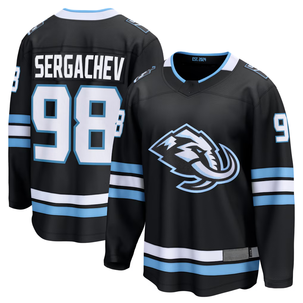 Trusc U.Mammoth #98 Mikhail Sergachev Black Home Breakaway Player Jerseys