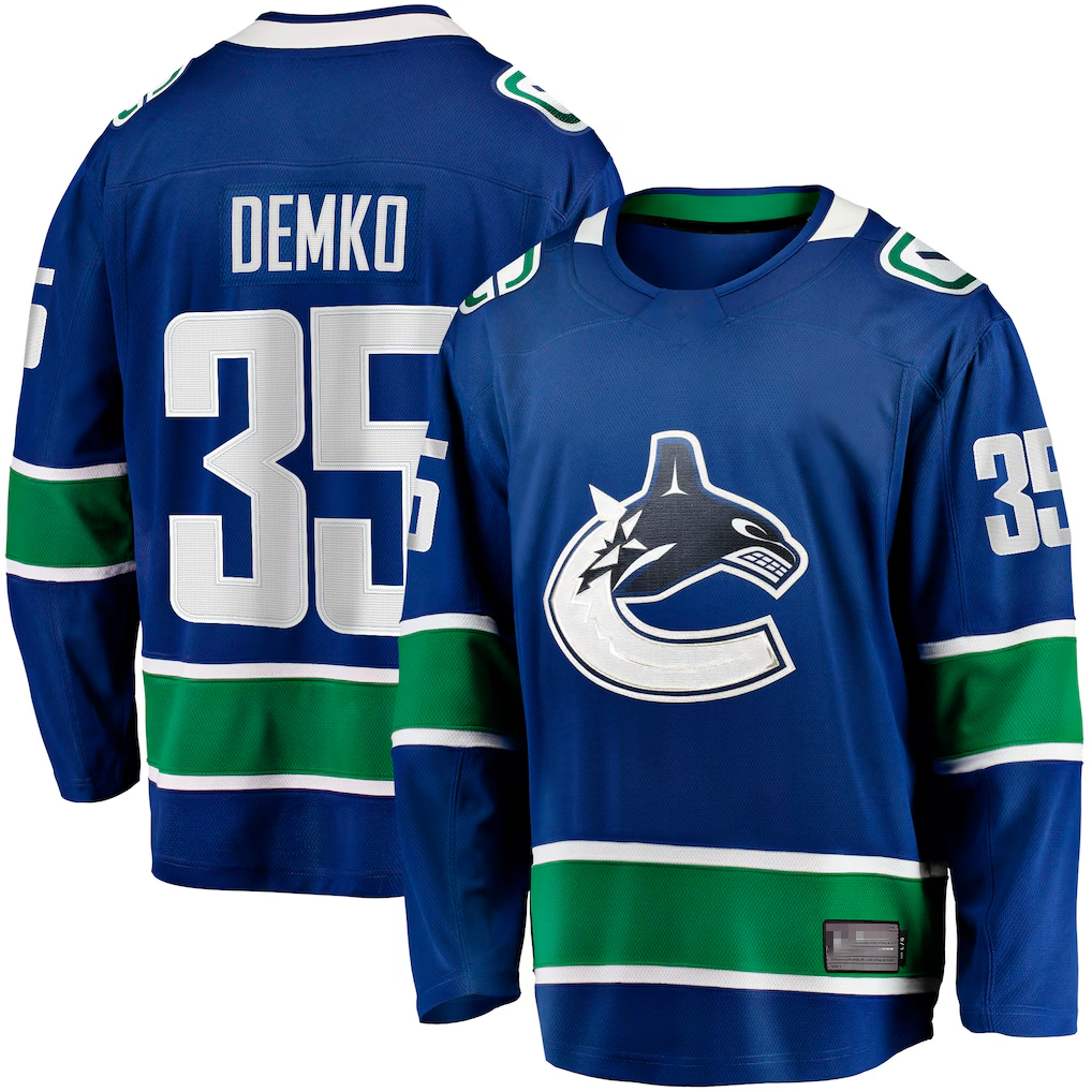 Trusc V.Canucks #35 Thatcher Demko Blue Home Breakaway Jerseys