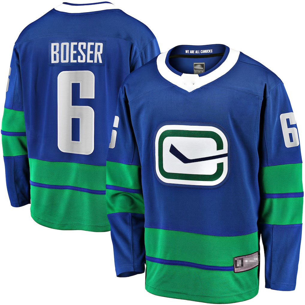 Trusc V.Canucks #6 Brock Boeser Blue Breakaway Jerseys