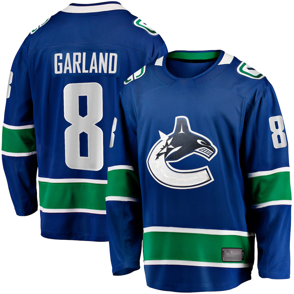 Trusc V.Canucks #8 Conor Garland Blue Home Breakaway Jerseys
