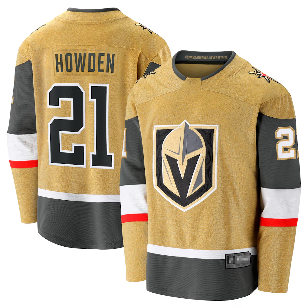 Trusc V.Golden Knights #21 Brett Howden Gold Home Premier Breakaway Player Jerseys