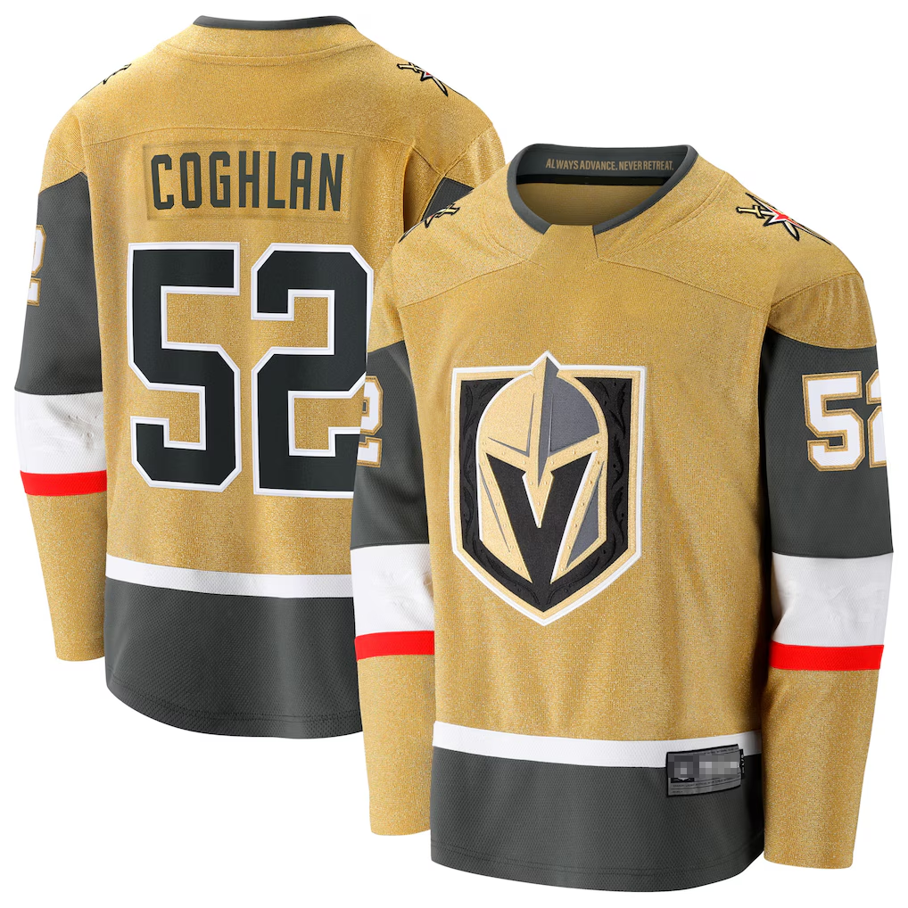 Trusc V.Golden Knights #52 Dylan Coghlan Gold Home Breakaway Jerseys