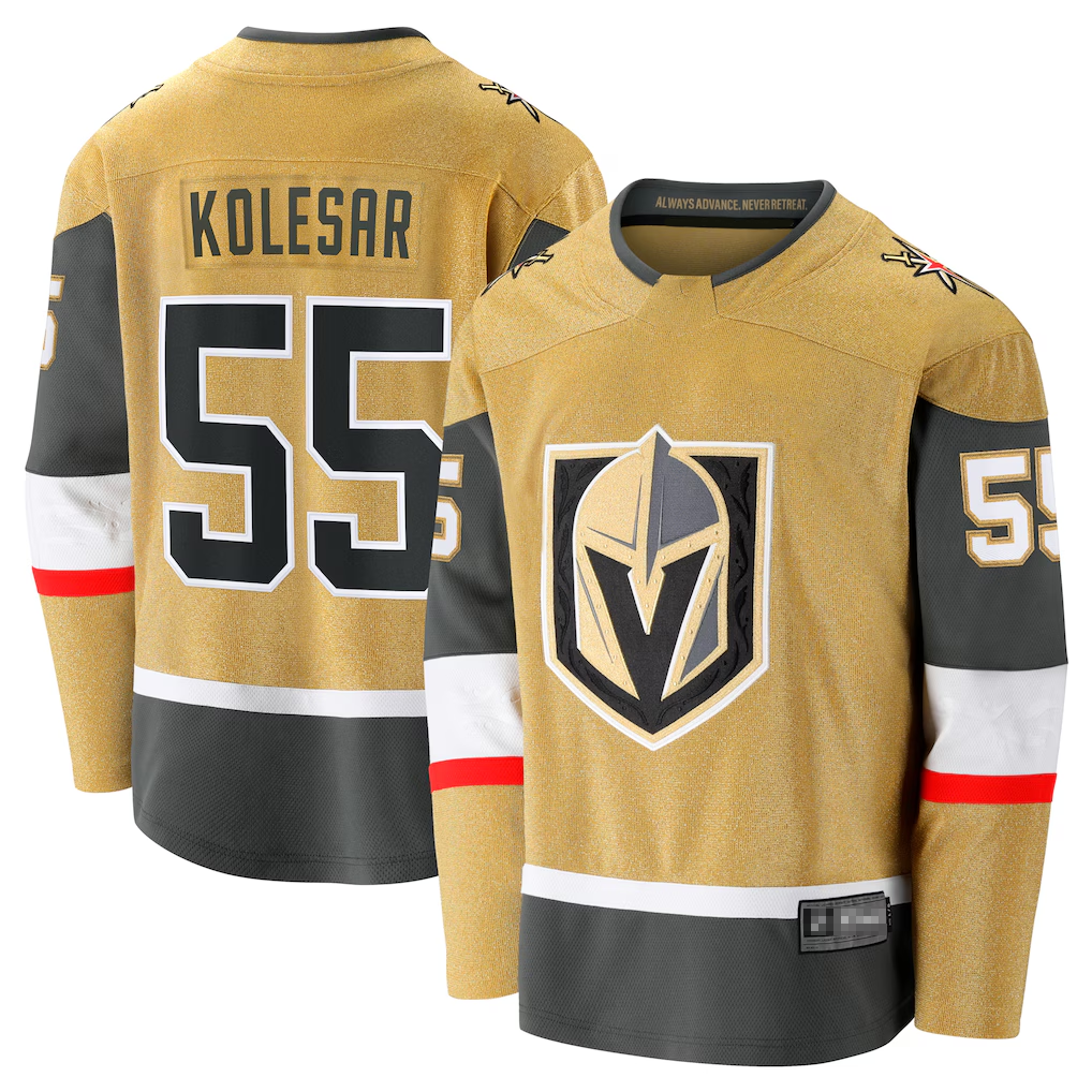 Trusc V.Golden Knights #55 Keegan Kolesar Gold Home Breakaway Jerseys