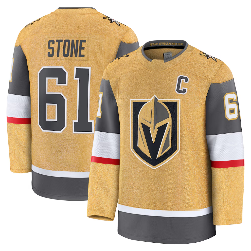 Trusc V.Golden Knights #61 Mark Stone Gold Home Premium Jerseys