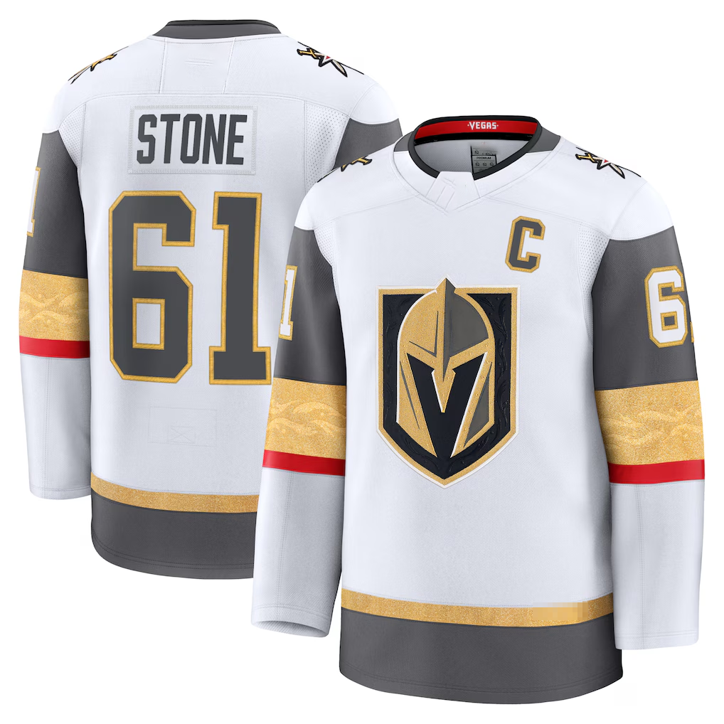 Trusc V.Golden Knights #61 Mark Stone White Away Premium Jerseys