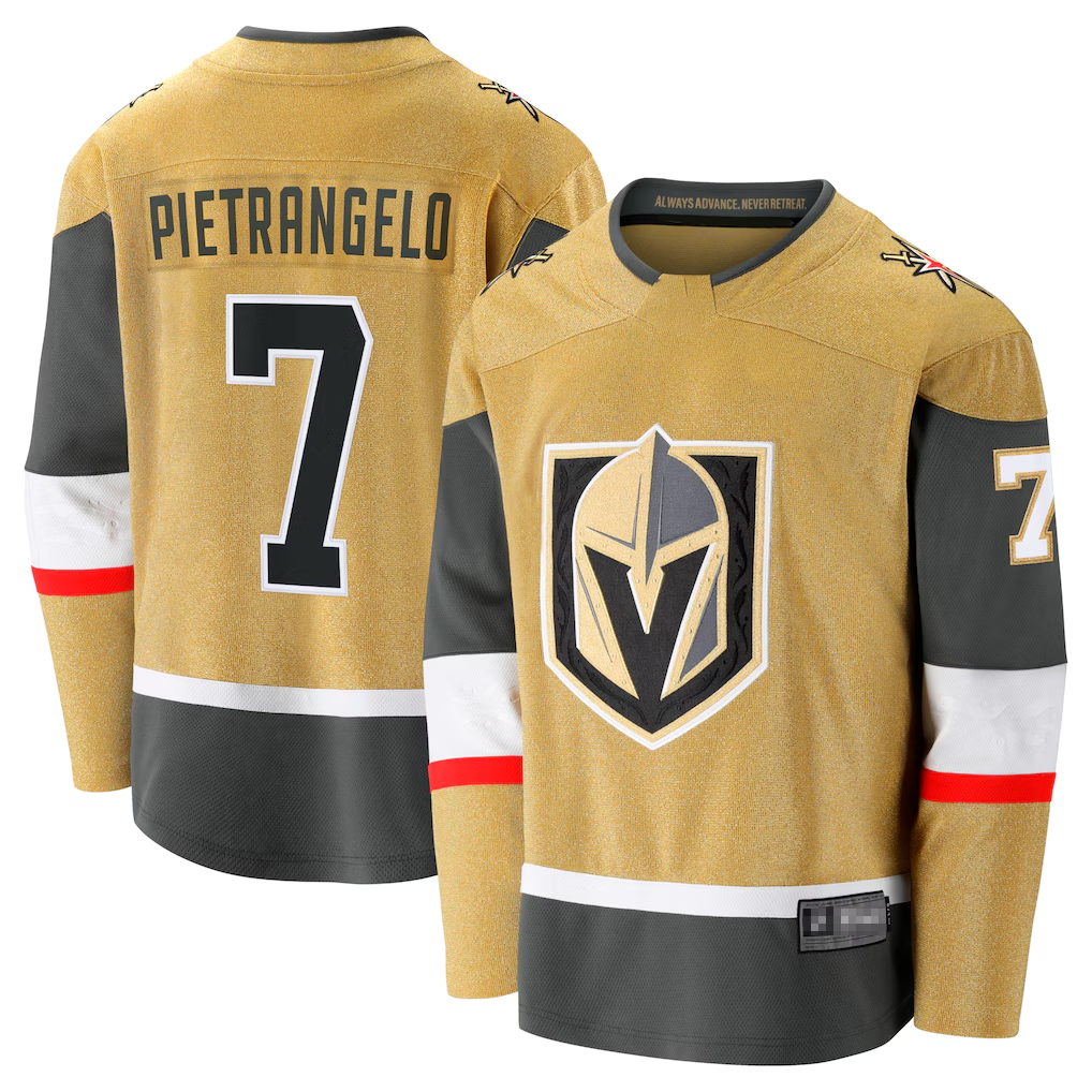 Trusc V.Golden Knights #7 Alex Pietrangelo Gold Home Breakaway Jerseys