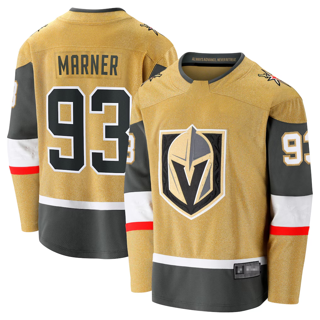 Trusc V.Golden Knights #93 Mitch Marner Gold Home Breakaway Stitched Jerseys