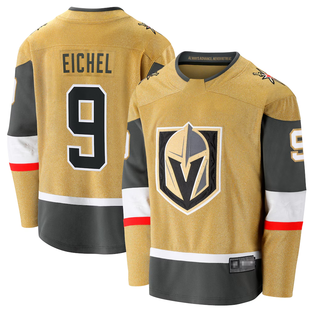 Trusc V.Golden Knights #9 Jack Eichel Gold Home Breakaway Stitched Jerseys
