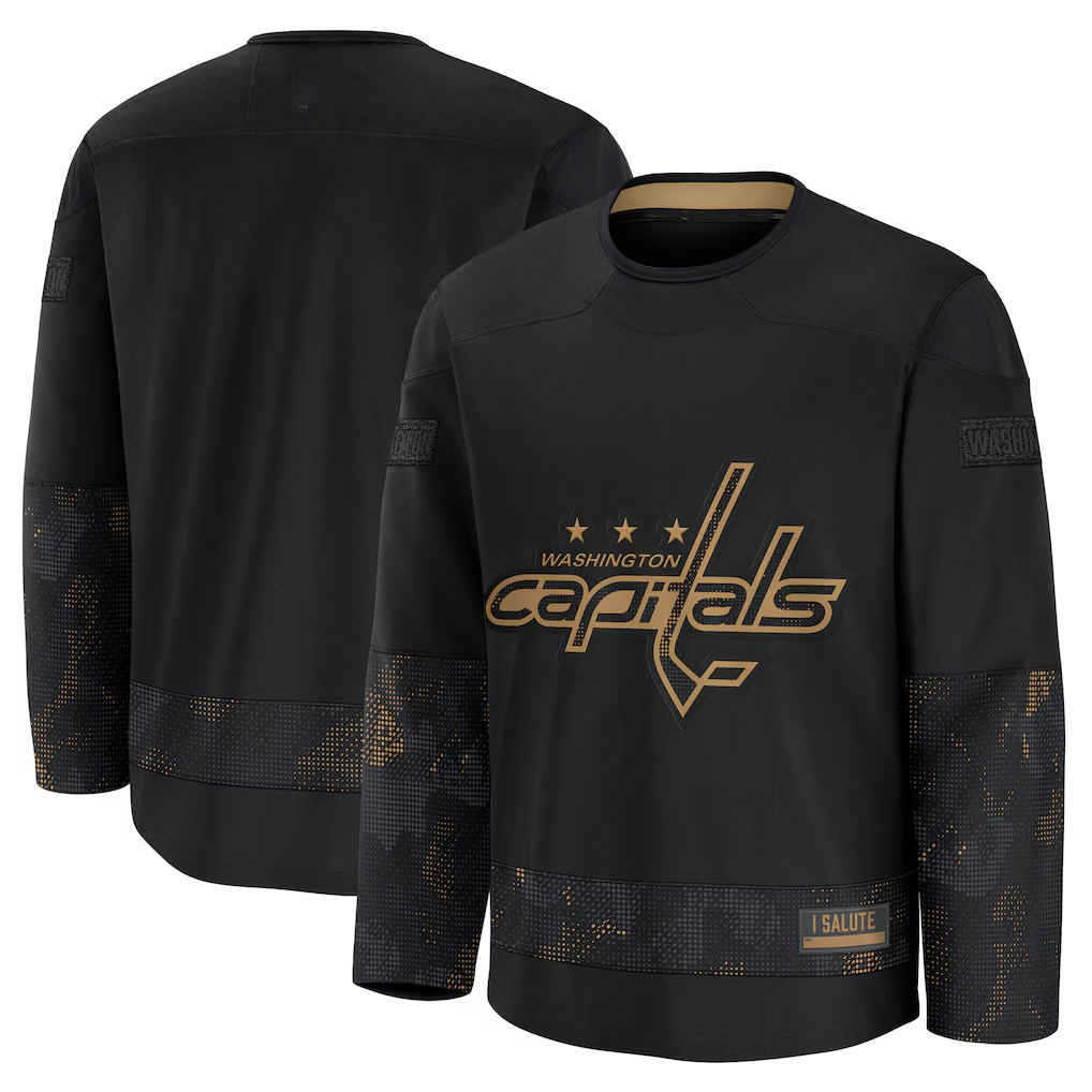 Trusc W.Capitals Black 2024 Military Appreciation Practice Jerseys