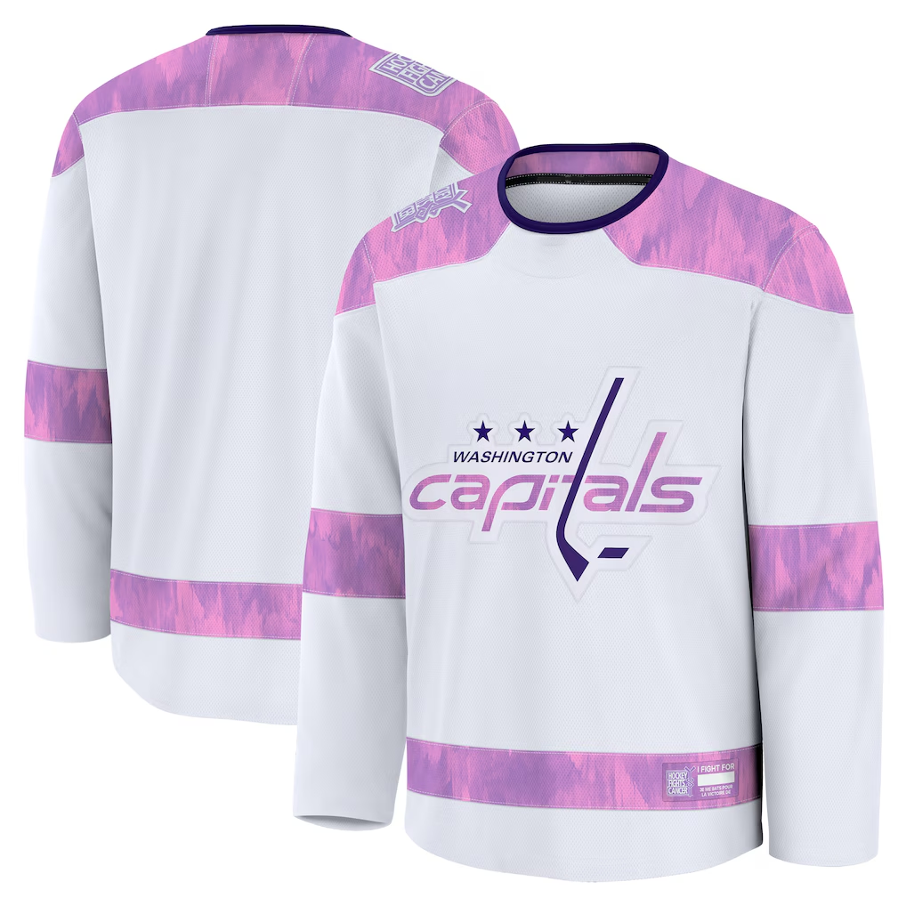 Trusc W.Capitals White 2024 Hockey Fights Cancer Practice Jerseys