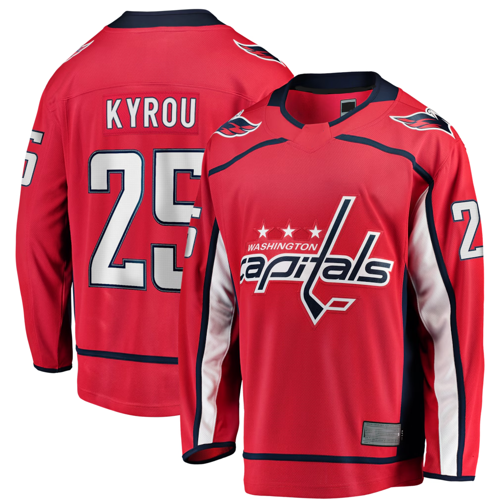 Trusc W.Capitals #25 Jordan Kyrou Red Home Breakaway Jerseys