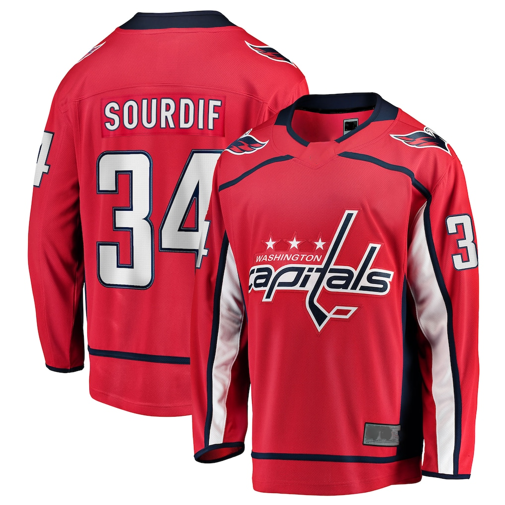 Trusc W.Capitals #34 Justin Sourdif Red Home Breakaway Jerseys