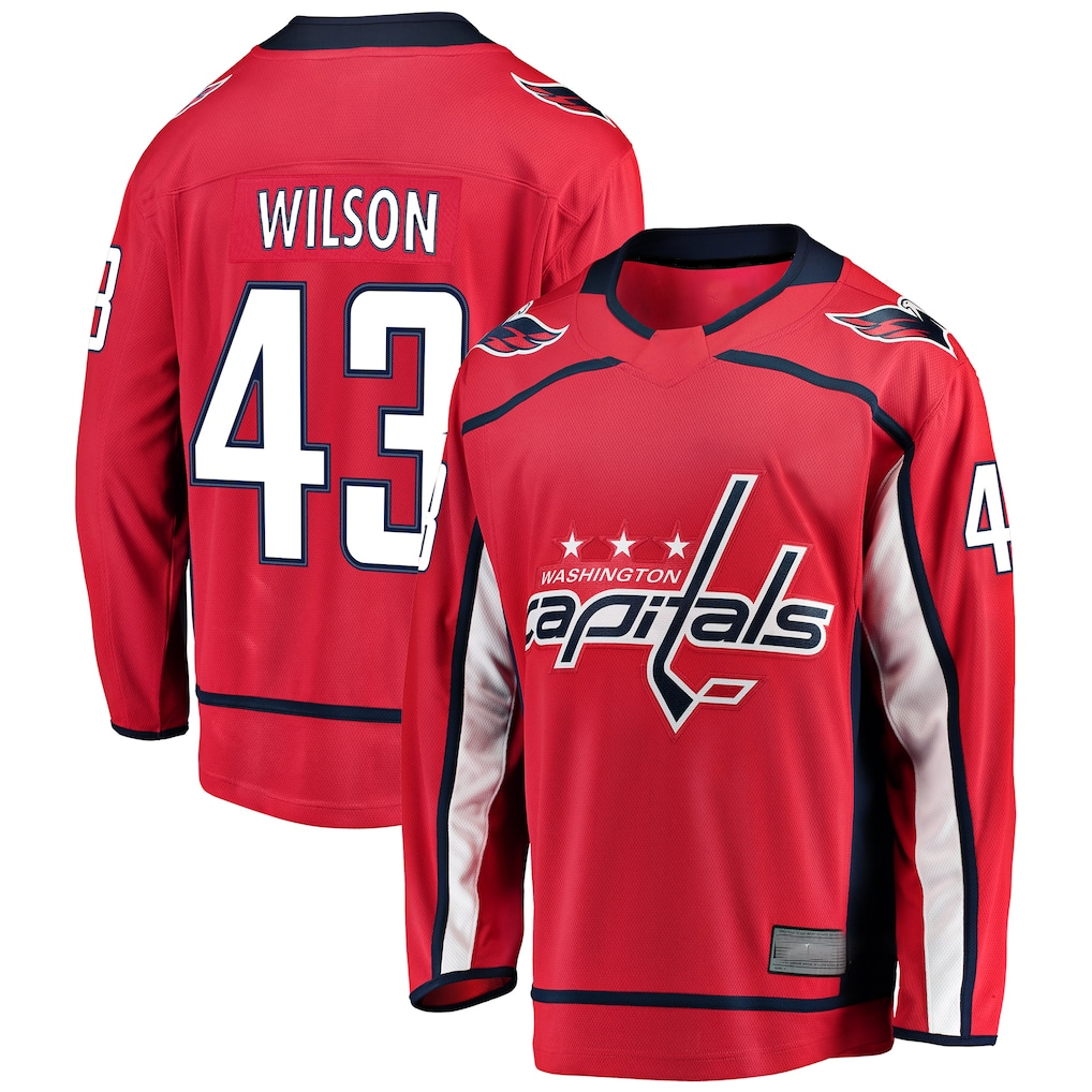 Trusc W.Capitals #43 Tom Wilson Red Home Breakaway Player Jerseys