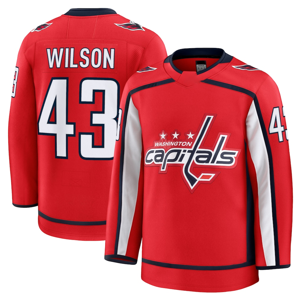 Trusc W.Capitals #43 Tom Wilson Red Home Premium Jerseys