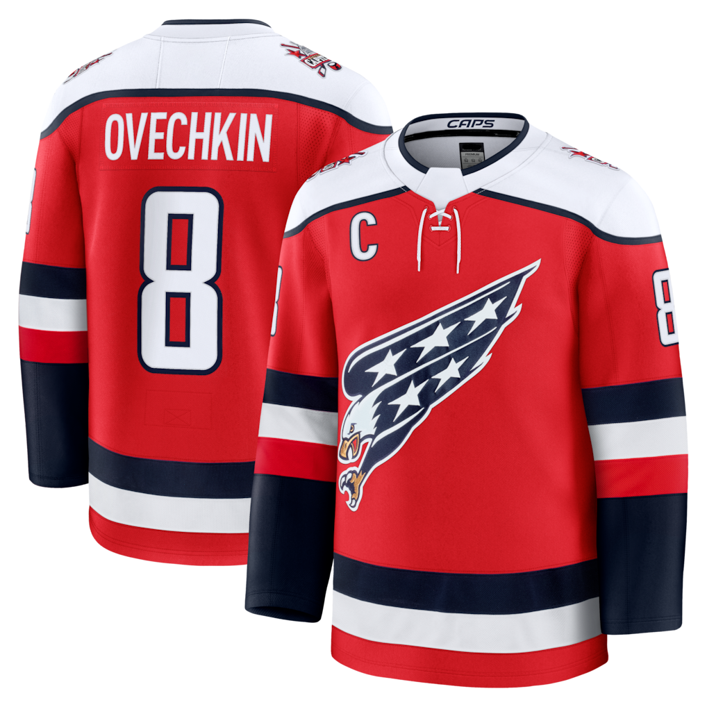 Trusc W.Capitals #8 Alexander Ovechkin Red Alternate Premium Player Jerseys