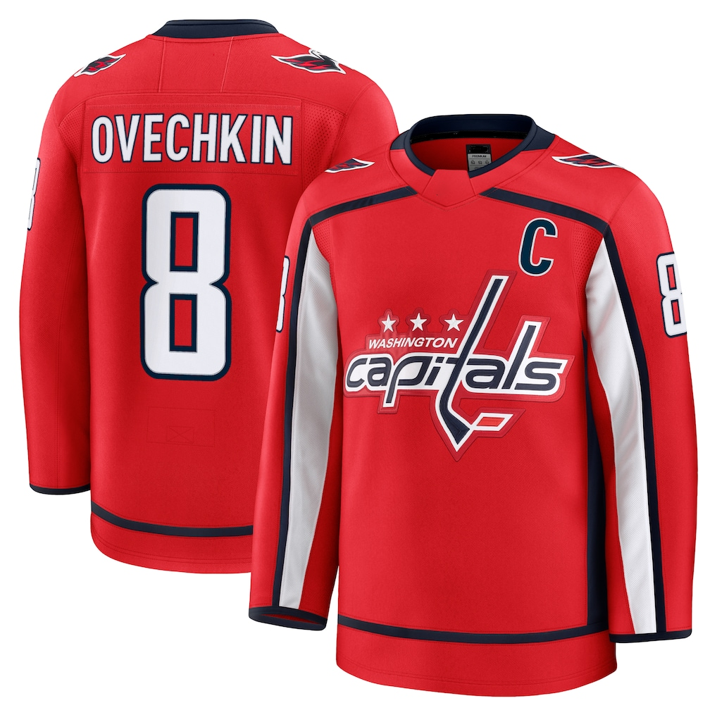 Trusc W.Capitals #8 Alexander Ovechkin Red Home Premium Jerseys