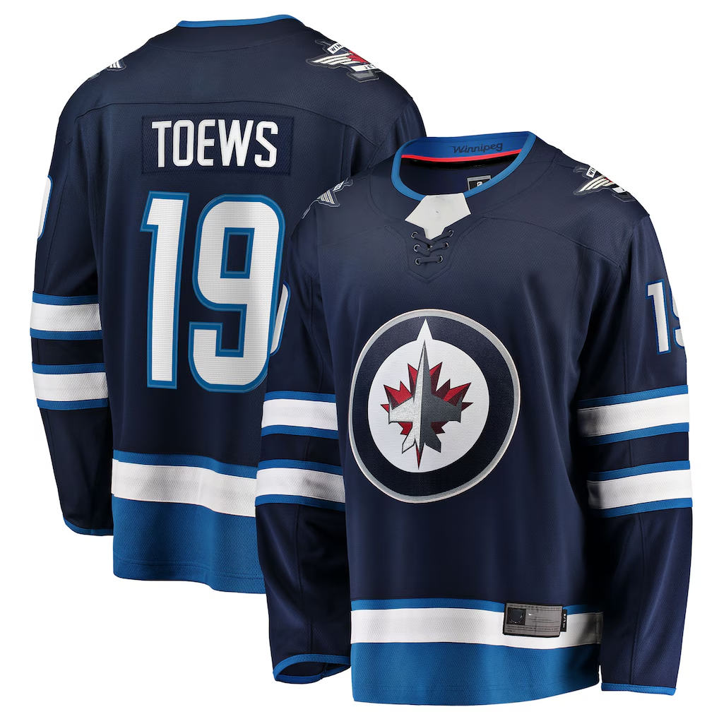 Trusc W.Jets #19 Jonathan Toews Navy Home Breakaway Jerseys