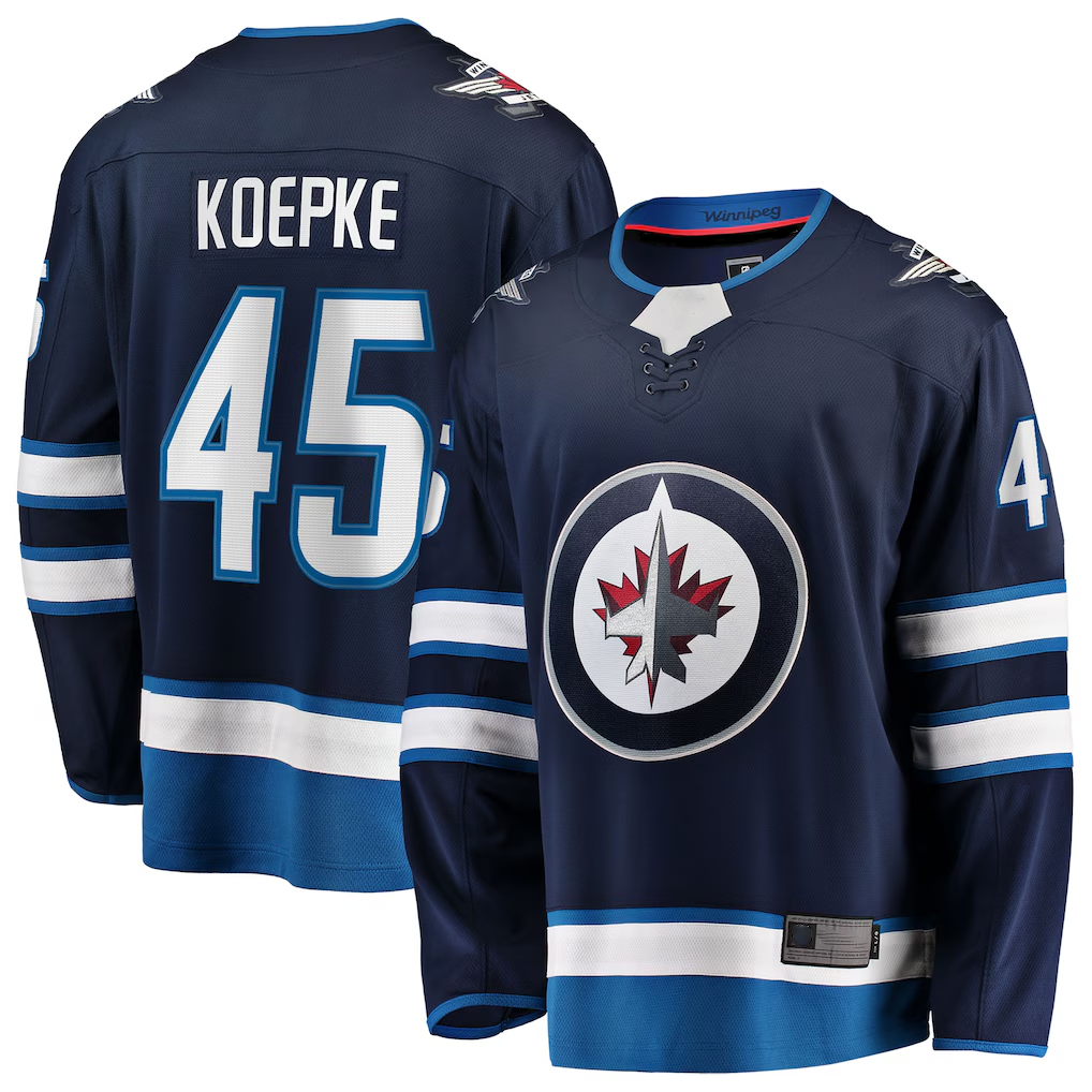 Trusc W.Jets #45 Cole Koepke Navy Home Breakaway Jerseys