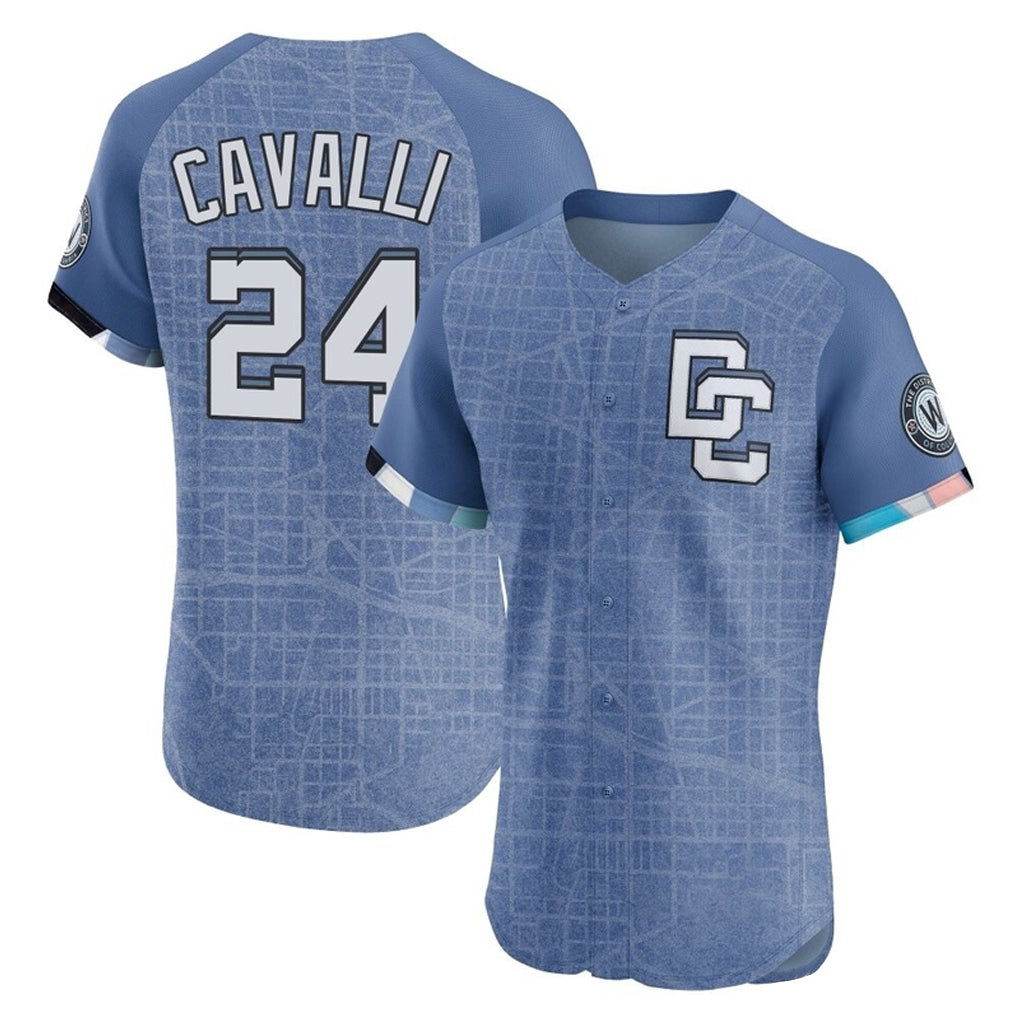 Trusc W.Nationals #24 Cade Cavalli Player Blue City Connect Elite Limited Stitched Jerseys
