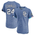 Trusc W.Nationals #24 Cade Cavalli Player Blue City Connect Elite Limited Stitched Jerseys