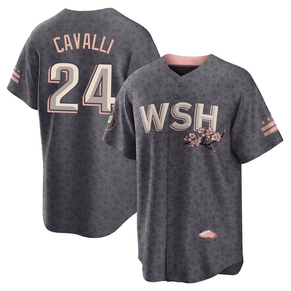 Trusc W.Nationals #24 Cade Cavalli Player Gray City Connect Stitched Jerseys