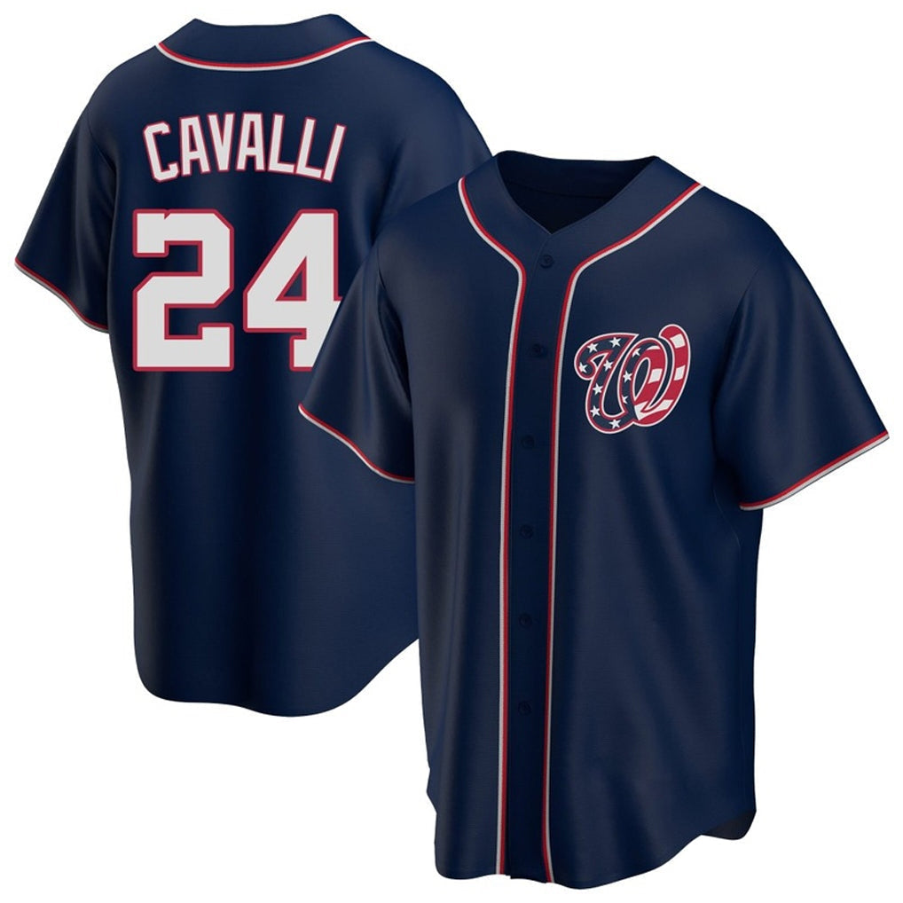 Trusc W.Nationals #24 Cade Cavalli Player Navy Blue Replica Game Stitched Jerseys