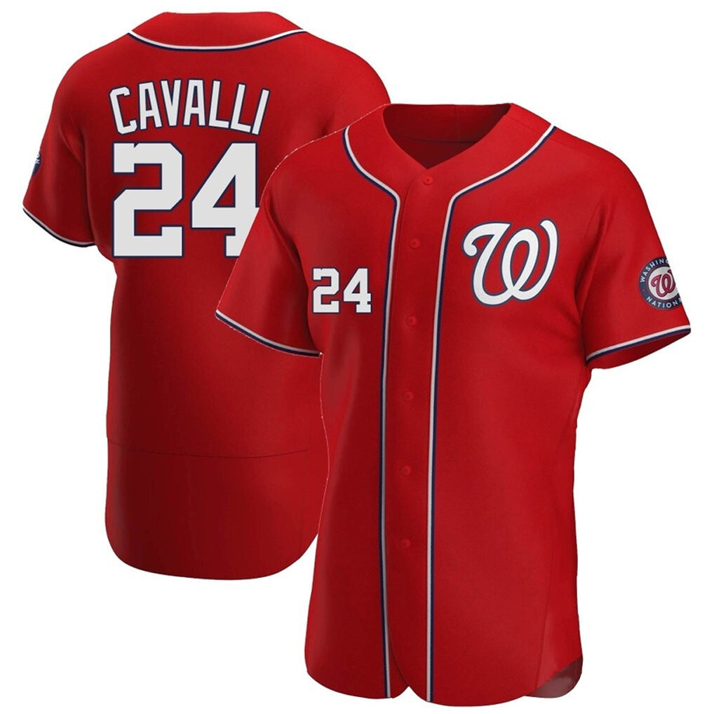 Trusc W.Nationals #24 Cade Cavalli Player Red Alternate Elite Stitched Jerseys
