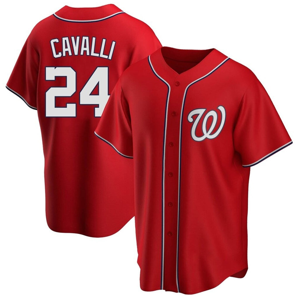 Trusc W.Nationals #24 Cade Cavalli Player Red Replica Game Stitched Jerseys