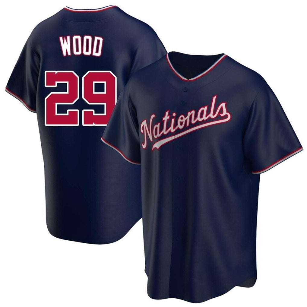 Trusc W.Nationals #29 James Wood Player Navy Blue Replica Game Stitched Jerseys