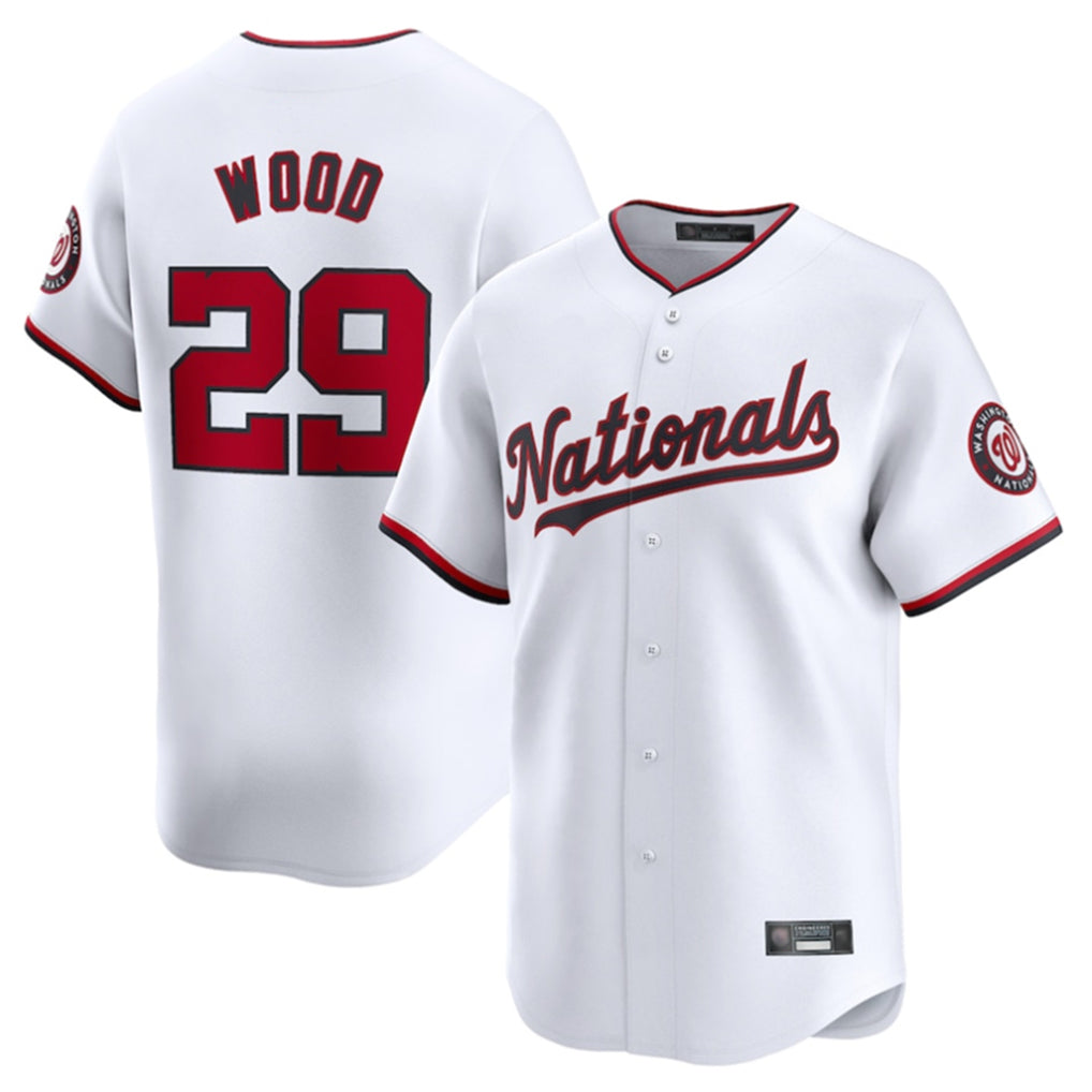 Trusc W.Nationals #29 James Wood Player White Home Limited Stitched Jerseys