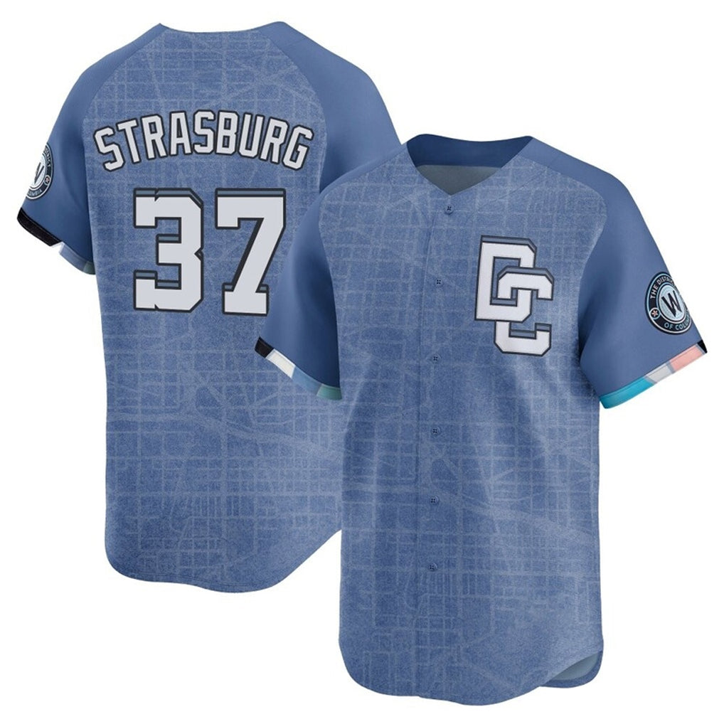 Trusc W.Nationals #37 Stephen Strasburg Player Blue City Connect Elite Stitched Jerseys
