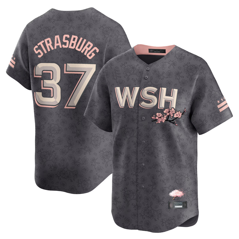 Trusc W.Nationals #37 Stephen Strasburg Player Gray City Connect Stitched Jerseys