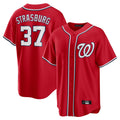 Trusc W.Nationals #37 Stephen Strasburg Player Red Alternate Replica Player Game Stitched Jerseys