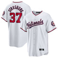 Trusc W.Nationals #37 Stephen Strasburg Player White Home Game Stitched Jerseys