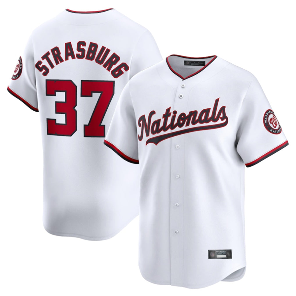 Trusc W.Nationals #37 Stephen Strasburg Player White Home Limited Stitched Jerseys