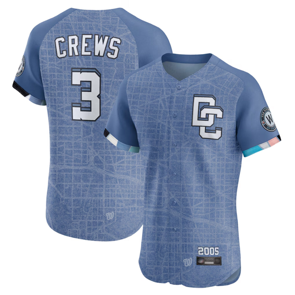 Trusc W.Nationals #3 Dylan Crews Player Blue City Connect Elite Stitched Jerseys