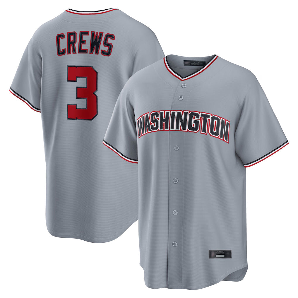 Trusc W.Nationals #3 Dylan Crews Player Gray Alternate Game Stitched Jerseys