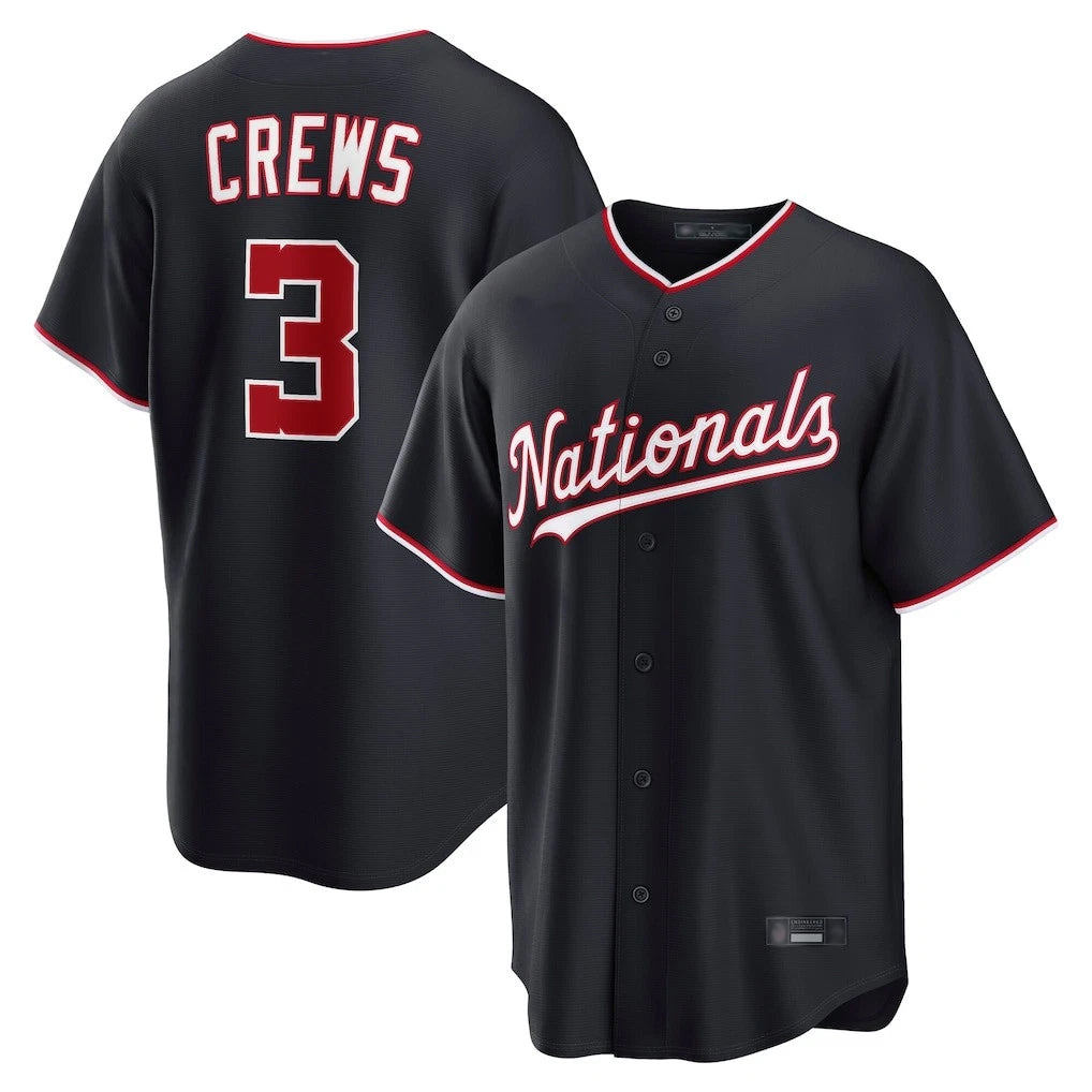 Trusc W.Nationals #3 Dylan Crews Player Navy Game Stitched Jerseys