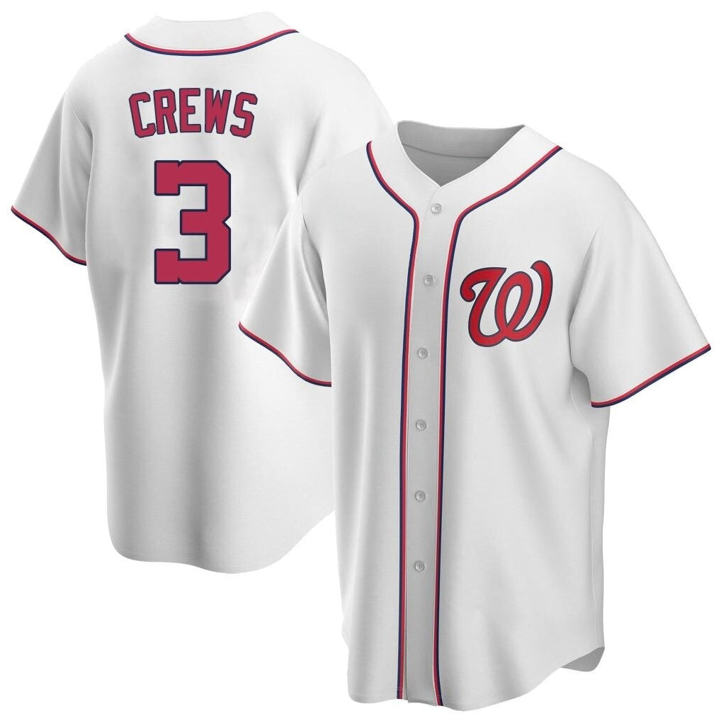 Trusc W.Nationals #3 Dylan Crews Player White Game Replica Stitched Jerseys